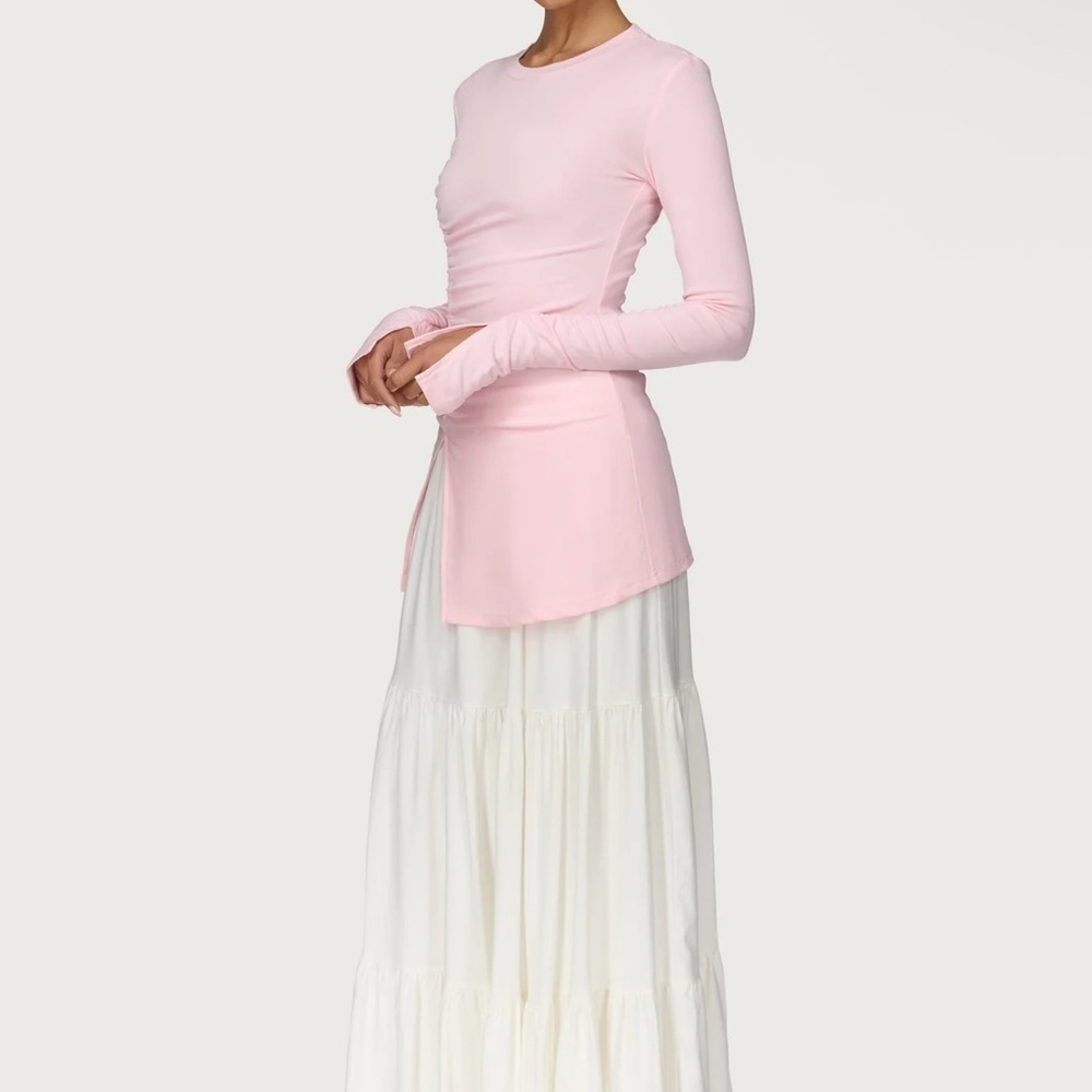Veiled pink long sleeve top. New with tags. Small. - Picture 6 of 6